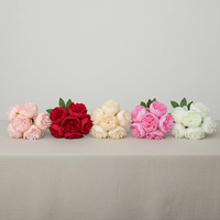 Bouquet de pivoines artificielles en soie de 32 cm, fausses fleurs de pivoine en gros pour la décoration de mariage, de fête, de maison et de vase de table