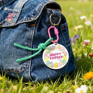Portachiavi Personalizzato Promozionale per Pasqua con Corda da Arrampicata, Portachiavi Personalizzato in Acrilico a Forma di Coniglio Pasquale - Product Image 3