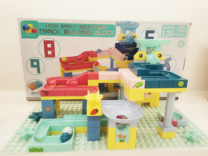 ชุดตัวต่อบล็อก QIZHILE ชุดรางลูกแก้ว รางบอลแข่ง ชุดรางเลื่อนลูกแก้ว DIY สำหรับเด็ก - Product Image 5