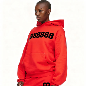 Sudadera con capucha de peso pesado con logotipo personalizado para ropa de calle estilo holgado de gran tamaño con hombros caídos para fitness unisex - Product Image 1