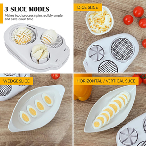 Trancheuse multifonctionnelle pour œufs durs Fruits mous Légumes Trancheuse 3 en 1 en acier inoxydable pour œufs Fraise - Product Image 4