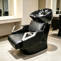 Fauteuil de lavage de cheveux haut de gamme, mobilier de salon, poste de lavage avec cuvette en céramique, équipement de salon de beauté, unité de lavage
