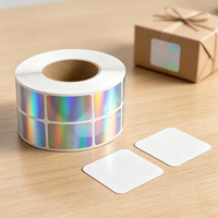 Étiquette holographique vierge Haoxuan OEM, autocollant en film laser arc-en-ciel, étiquette de sécurité en rouleau, autocollante, imprimable, pour emballage