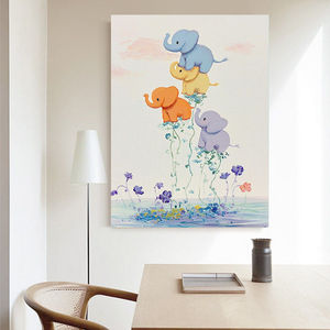 Pintura al óleo pintada a mano, elefante auspicioso, arte de pared texturizado moderno para decoración de fondo de sofá de sala de estar - Product Image 4