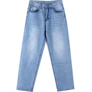 กางเกงยีนส์ทรงแบ็กกี้ฟอกสีสไตล์วินเทจสำหรับผู้ชาย สีน้ำเงิน ทรงหลวม ขาดเซอร์ๆ ขาบาน เอวกลาง เหมาะสำหรับฤดูใบไม้ร่วงและฤดูหนาว - Product Image 4