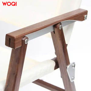 Silla Plegable para Exteriores Woqi, Negra, con Marco de Madera y Aluminio, Silla Portátil para Jardín - Product Image 2