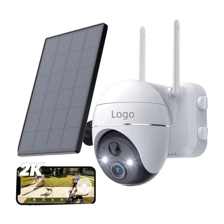 Outdoor Wireless Best PTZ Surveillance Ca maras de Seguridad Segurana Wifi Solar Powered Network IP CCTV 5MP Camera per la casa