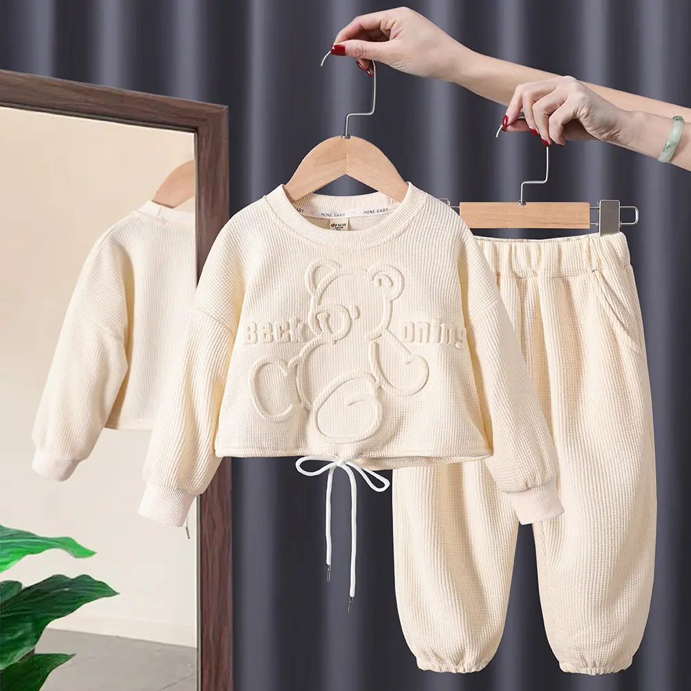 Solid Color Girls' Autumn Clothes Children's Sports Tracksuit 2pcs Girls Fashion Baby Girl Casual Sweater Kids Clothing Sets