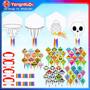 Cometa de Juguete Educativa para Niños, Personalizable al por Mayor, para Exteriores, con Diseño de Dibujos Animados, para Pintar, de Tela en Blanco, para Niños - Product Image 1