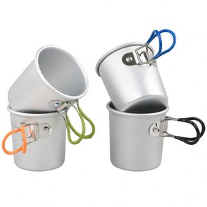 Mug de camping pliable en aluminium avec poignée, tasse à boire légère en métal, utilisation en extérieur, facile à nettoyer pour la randonnée et les voyages - Product Image 3