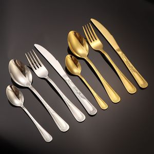 Stainless Steel Cutlery Set European Style <b>Knives</b> Forks Spoons For Wedding <b>Dinner</b> Use - Product Image 3