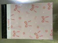 Sacs d'expédition personnalisés en polyéthylène avec nœud pastel, adhésifs puissants, pour petites entreprises, vêtements, emballage cadeau, en gros