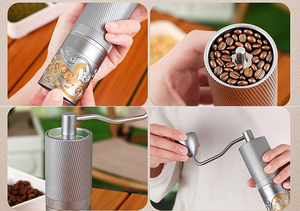 Moulin à café manuel professionnel CNC en acier inoxydable à meules coniques, moulin à manivelle de précision pour expresso, pour le café filtre et la cafetière à piston - Product Image 6