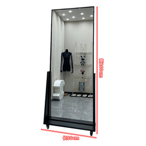Miroir sur pied pleine longueur ultra-blanc effet bois, miroir de dressing pleine silhouette pour la maison, les magasins de vêtements et le streaming en direct - Product Image 3