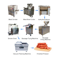 Commerciële Lange Chorizo Worst Filler En Twist Roken Machine Worst Productielijn Maken Machine