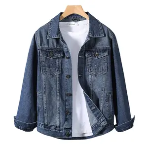Custom design jean jacket high quality cheap custom iron on jean jacket large coats