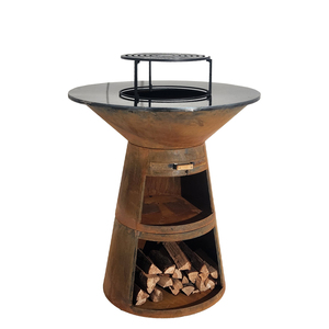 Vente en gros Barbecue d'extérieur en bois personnalisé en acier corten Foyers à bois d'extérieur avec barbecue <span class=keywords><strong>Plancha</strong></span> - Product Image 3
