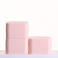 Pots en plastique PP carrés colorés roses, personnalisables avec logo, pour lotions et crèmes, 5G 15G 20G 30G 50G