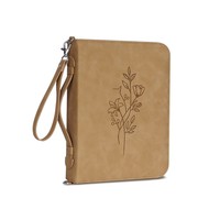 Housse de protection personnalisée en cuir PU pour Bible, avec fermeture éclair, pour le rangement des Écritures et la protection contre la poussière