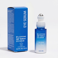 Sérum Contour des Yeux Anti-rides à 5% de Caféine, Crème Roller Yeux Bille Massage 360, Cernes, Poches, Hydratant Réducteur de Rides