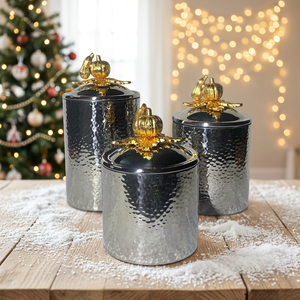 ชุดกระป๋องเก็บอาหารสแตนเลสหรูหรา ฝาปิดลายฟักทองสีทอง ปลอดภัยสำหรับเครื่องล้างจาน ป้องกันการรั่วซึม ชุดของขวัญภาชนะสำหรับห้องครัว - Product Image 2