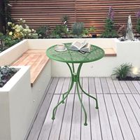 Table basse de jardin en aluminium coulé traditionnelle, durable, résistante à la rouille, aux UV et à l'eau, pour patio et balcon