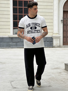 Nouveau T-<span class=keywords><strong>shirt</strong></span> d'été pour homme, 100 % coton, motif lettres, manches courtes, col rond, décontracté, style vintage, idéal pour le streetwear - Product Image 4
