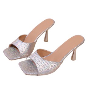 Escarpins sexy à talons hauts pour femmes, grandes tailles, nouvelle collection été, bout carré, talon aiguille, style Sals - Product Image 5