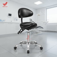 Chaise de selle professionnelle moderne à hauteur réglable noire pour clinique dentaire, tabouret pivotant pour médecin d'hôpital