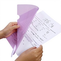 Organizador de documentos en forma de L de una sola pieza, protector de documentos de dos páginas, archivador transparente A4, 31x22cm