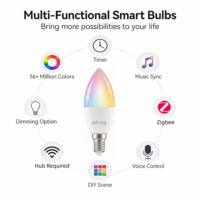Ampoule intelligente E14 C37, 4.9W, 470LM, RGBCW, à intensité variable, Tuya Zigbee, lampe LED, commande vocale, Alexa Google, éclairage d'intérieur, décoration de la maison