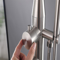 Ensemble de douche extérieur moderne en acier inoxydable 316 pour piscine, colonne de douche de plage et jardin, mitigeur de douche extérieur nickel brossé effet pluie