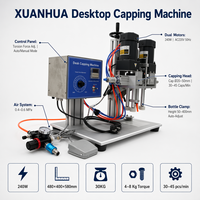 Machine de capsulage semi-automatique électrique de bureau XUANHUA, diamètre du capuchon 20-50 mm, 30-45 bouteilles/min |   Plastique/Métal