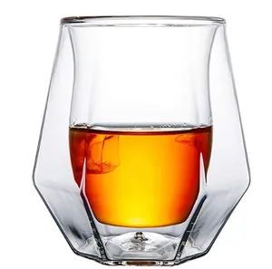 Weingläser runder SZ-Abdeckung Trinkbecher flaschenschöpfiger transparenter Whisky-Glas Aluminium-Design-Glas Whiskey-Glas Klassisch individuell angepasst