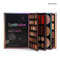 Palette de fards à paupières professionnelle 55 couleurs, fini mat, scintillant, illuminateur, contour, poudre à sourcils, rouge à lèvres, kit de maquillage, style livre AZ-212