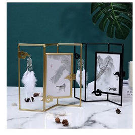 Moderno oro nero 6 pollici 7 pollici cornice quadrata in metallo su misura in lega di vetro da tavolo cornice per la casa in alluminio - Product Image 2