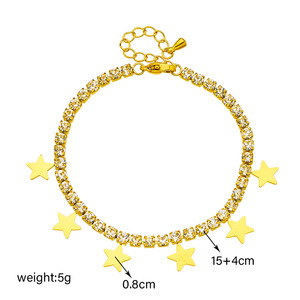 Star Necklace And <b>Bracelet</b> <b>Set</b> Crystal Rhinestone Channel Setting Women's Everyday Wear Jewelry <b>Set</b> - Product Image 4