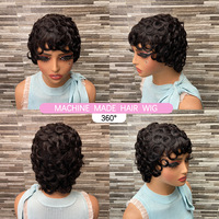 Perruque Courte Brésilienne en Cheveux Humains Vierges, Frontale Complète 13x4, Brun Foncé, Sans Colle, Dégradée, pour Femme, Vente en Gros, Fournisseur d'Usine
