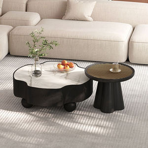 Mesa de Centro Creativa y Elegante para Sala de Estar, Estilo Rústico, Moderna, de Metal, con Forma de Flor, Linda, Fácil de Ensamblar, Muebles para el Hogar - Product Image 1