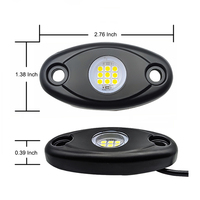 Luces LED RGB de Alta Calidad de 12V y 9 LED, Luz Blanca Pura para Chasis, Mini Luz para Camioneta 4X4, Todoterreno, Jeep, Auto, Barco, Yate