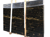 Offre Spéciale Dalles de pierre naturelle de marbre noir de Nero Portoro pour des fournisseurs de plancher et de mur