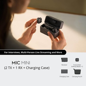 Original DJ Mini Wireless Noise Cancelling <b>Microphone</b> 2 TX + 1 RX + Charging Case Durable Plastic Outdoor Interview Live - Product Image 6