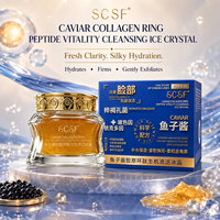 Gel Nettoyant au Collagène et Caviar, Nettoie les Pores, Élimine les Points Noirs, Contrôle le Sébum, Exfolie et Resserre les Pores, Nettoyant Visage