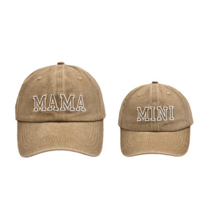 MAMA ricamo cappelli sportivi copricapo tinta unita curvo cappello da sole con Logo personalizzato 6 pannello cappelli Snapback mamma <span class=keywords><strong>e</strong></span> Me cappellino da Baseball - Product Image 4