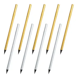 2020环保酒店品牌标志印花铅笔促销廉价银金木铅笔