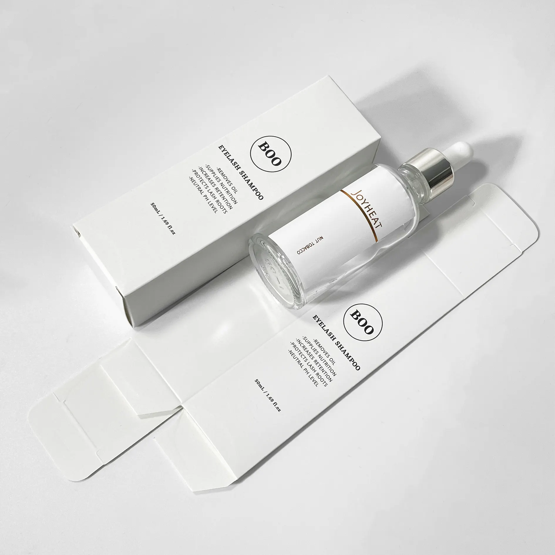 Embalagem de caixas de papel para cosméticos, embalagem personalizada de luxo de garrafa de óleo essencial de vidro