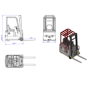 Klein Personeelsbestand Driepunts Elektrische Stapelaar 3 Wielen 1T/1.5T/2T Capaciteit Smal Gangpad Werk Triplex Mast Vorkheftrucks Pallet Retail - Product Image 1