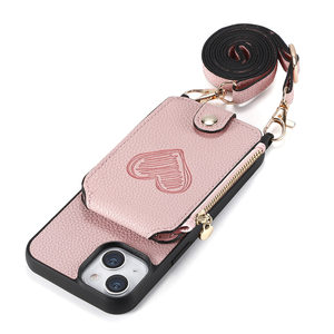 Magentia <span class=keywords><strong>Wallet</strong></span> PU da chủ thẻ điện thoại trường hợp đối với <span class=keywords><strong>iPhone</strong></span> 15 14 Pro Max 13 12 vải dây kéo thiết kế với dài dây buộc - Product Image 5