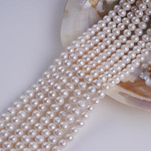 Collar de Perlas de Agua Dulce Naturales al por Mayor de Zhuji, 8-9 mm, Casi Redondas, Perforadas, Semi-Acabadas, Material para Joyería DIY - Product Image 3