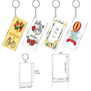 Personalize Heart Rectangle Round Shape Transparent Acrylic Photo <b>Frame</b> Keychain Blank DIY <b>Picture</b> <b>Frame</b> Key Rings - Product Image 1